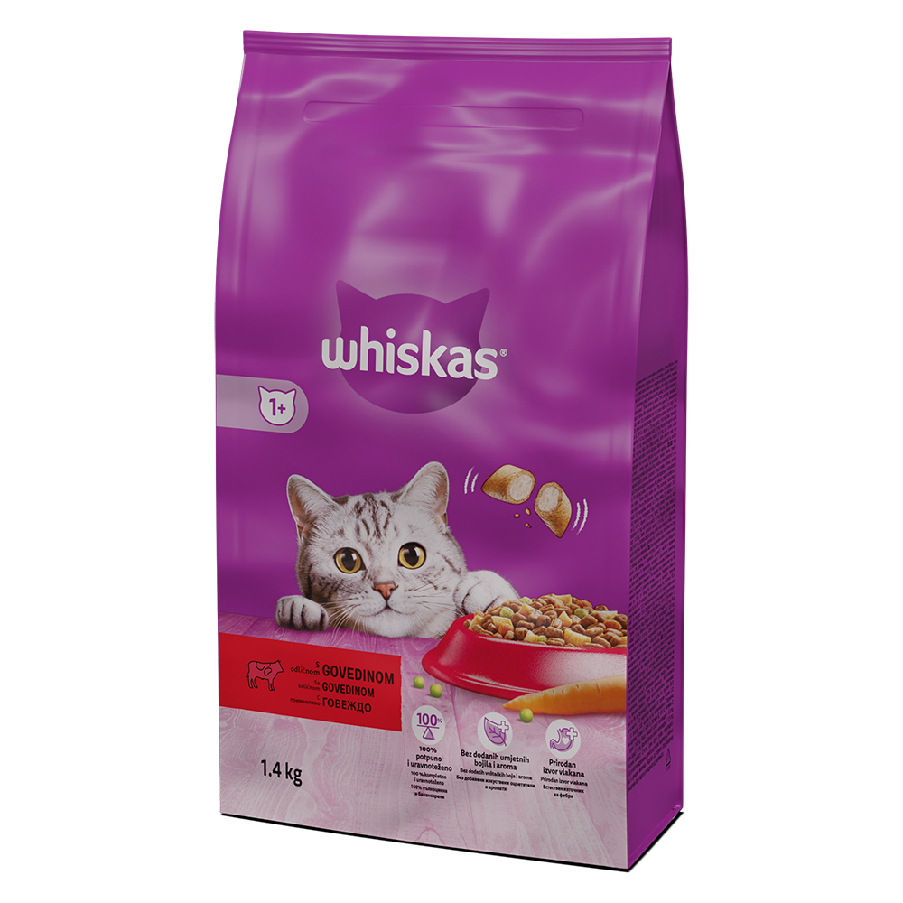 WHISKAS Adult-Govedina 1.4kg hover